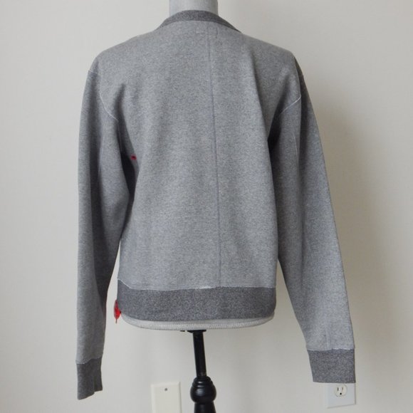 NWT Rag & Bone New York Fleece Two-tone Sweatshirt Heather Grey Crew Neck Top - Picture 5 of 7